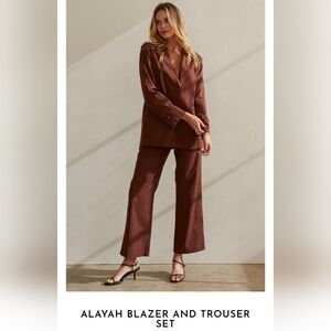 Crescent Alayah Brown Blazer and Trouser Set